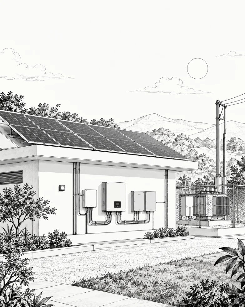 A completed solar installation by ESENPE Technologies